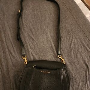 Marc Jacobs Black Pebble Leather Empire City Mini Messenger Crossbody Bag